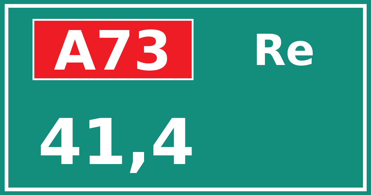 Hectometerbord A73 41,4 zijde Re