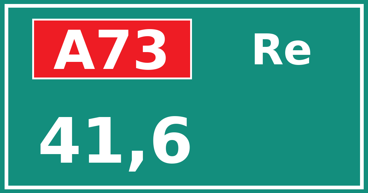 Hectometerbord A73 41,6 zijde Re
