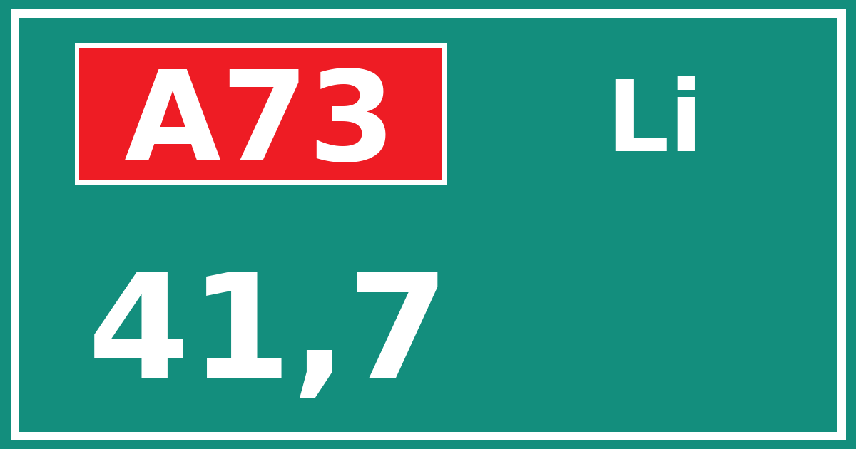Hectometerbord A73 41,7 zijde Li