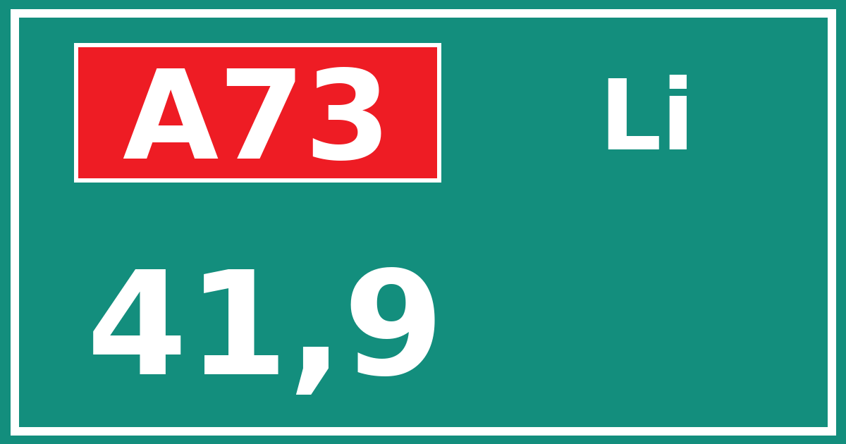 Hectometerbord A73 41,9 zijde Li