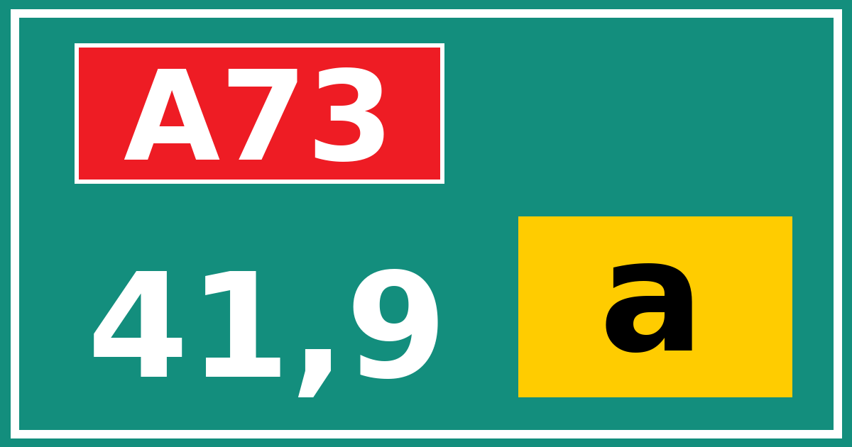 Hectometerbord A73 41,9 letter a