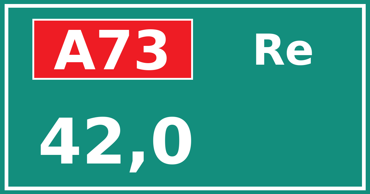Hectometerbord A73 42,0 zijde Re