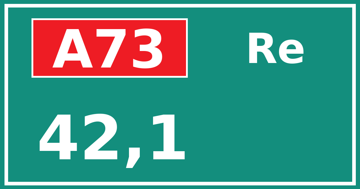 Hectometerbord A73 42,1 zijde Re