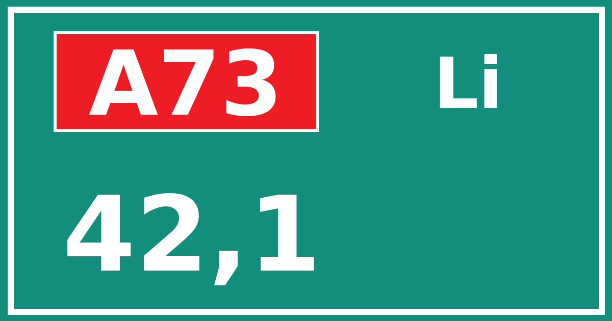 Hectometerbord A73 42,1 zijde Li