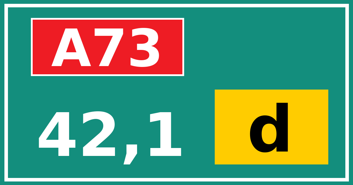 Hectometerbord A73 42,1 letter d