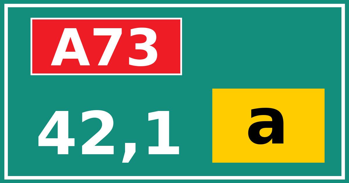 Hectometerbord A73 42,1 letter a