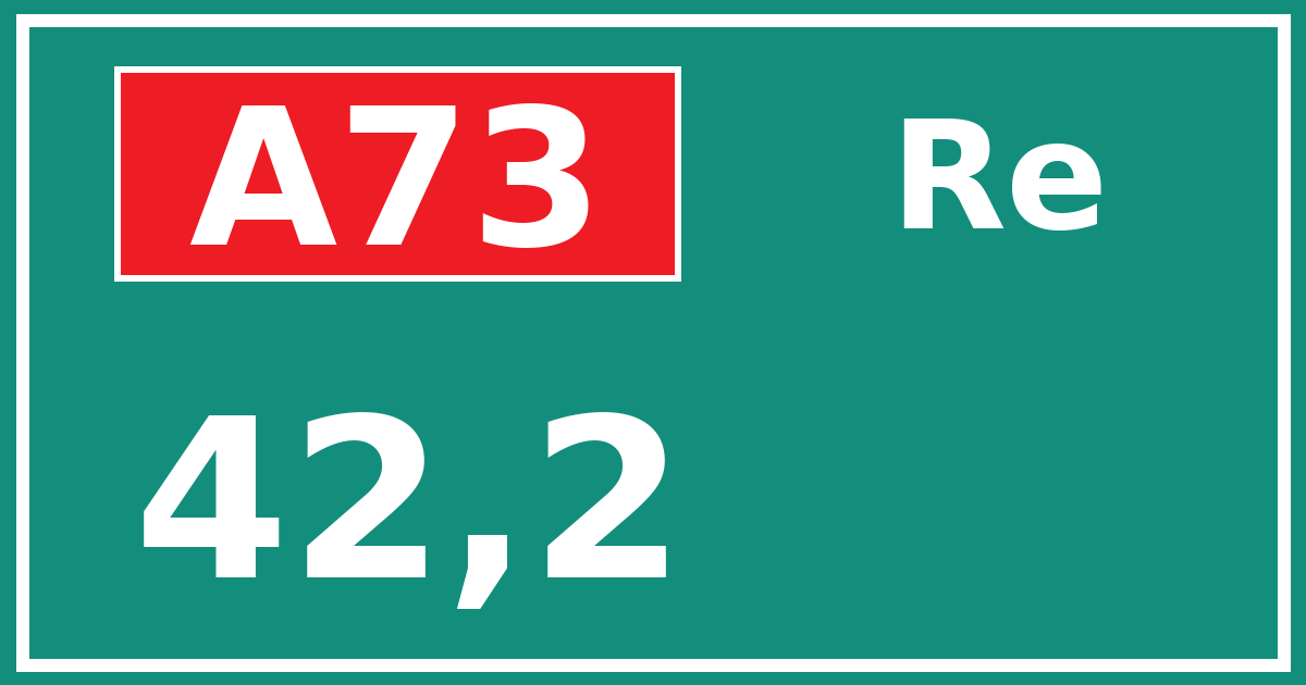 Hectometerbord A73 42,2 zijde Re