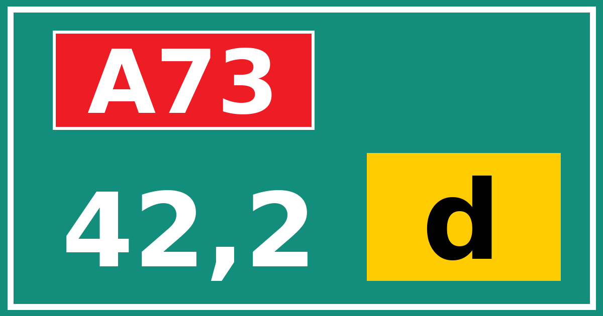 Hectometerbord A73 42,2 letter d