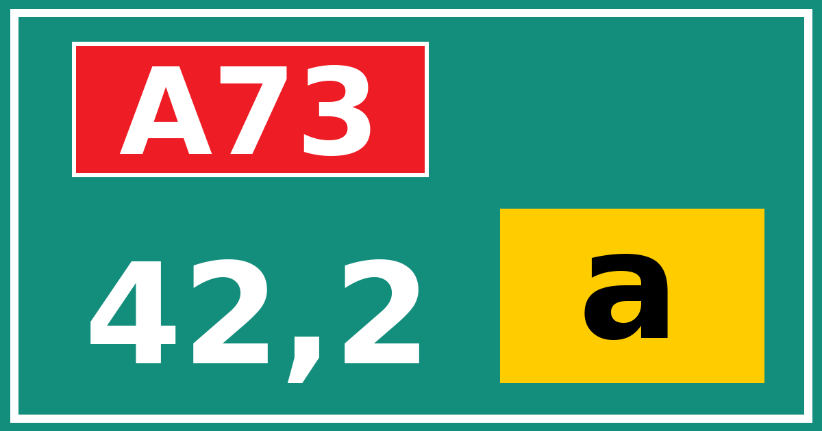 Hectometerbord A73 42,2 letter a