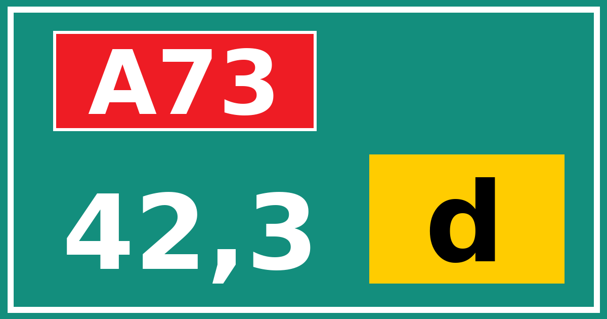 Hectometerbord A73 42,3 letter d