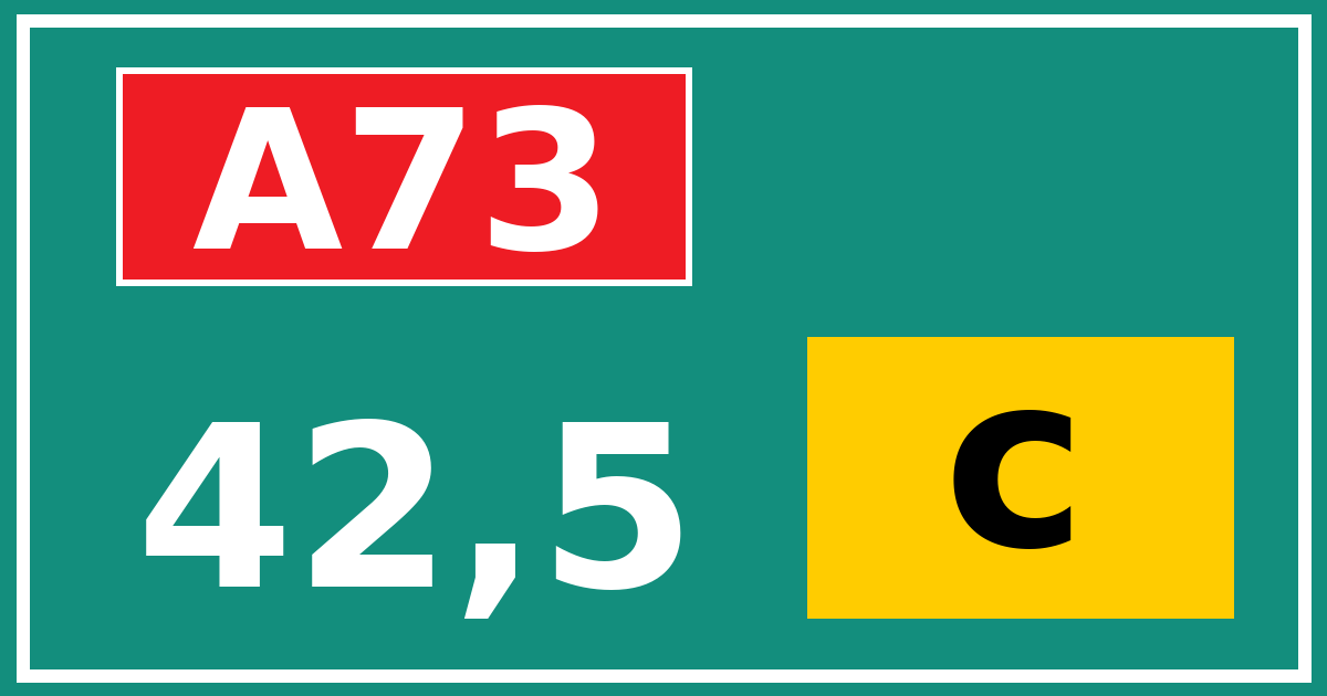 Hectometerbord A73 42,5 letter c