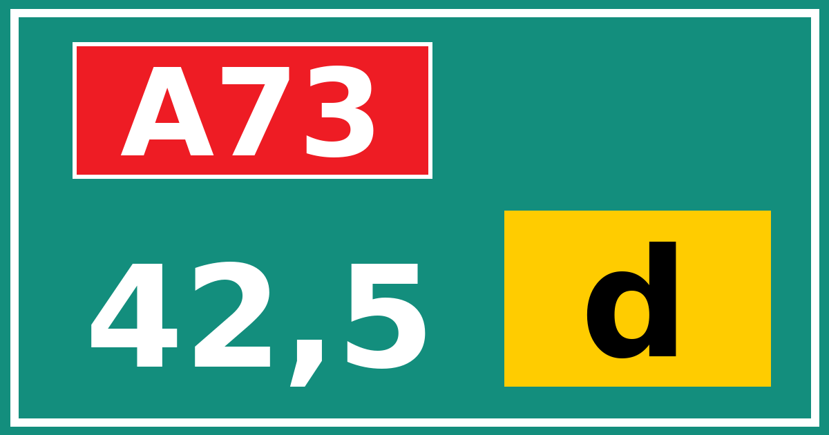 Hectometerbord A73 42,5 letter d