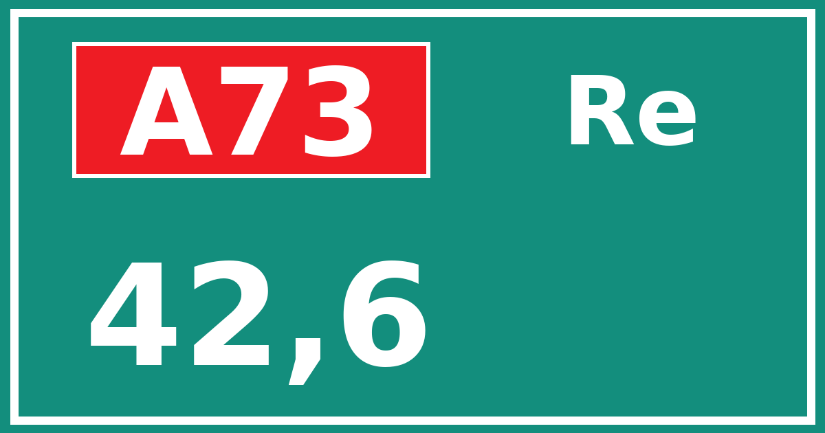 Hectometerbord A73 42,6 zijde Re