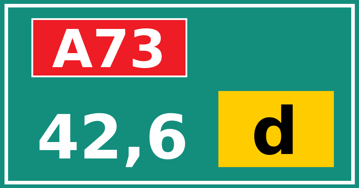 Hectometerbord A73 42,6 letter d