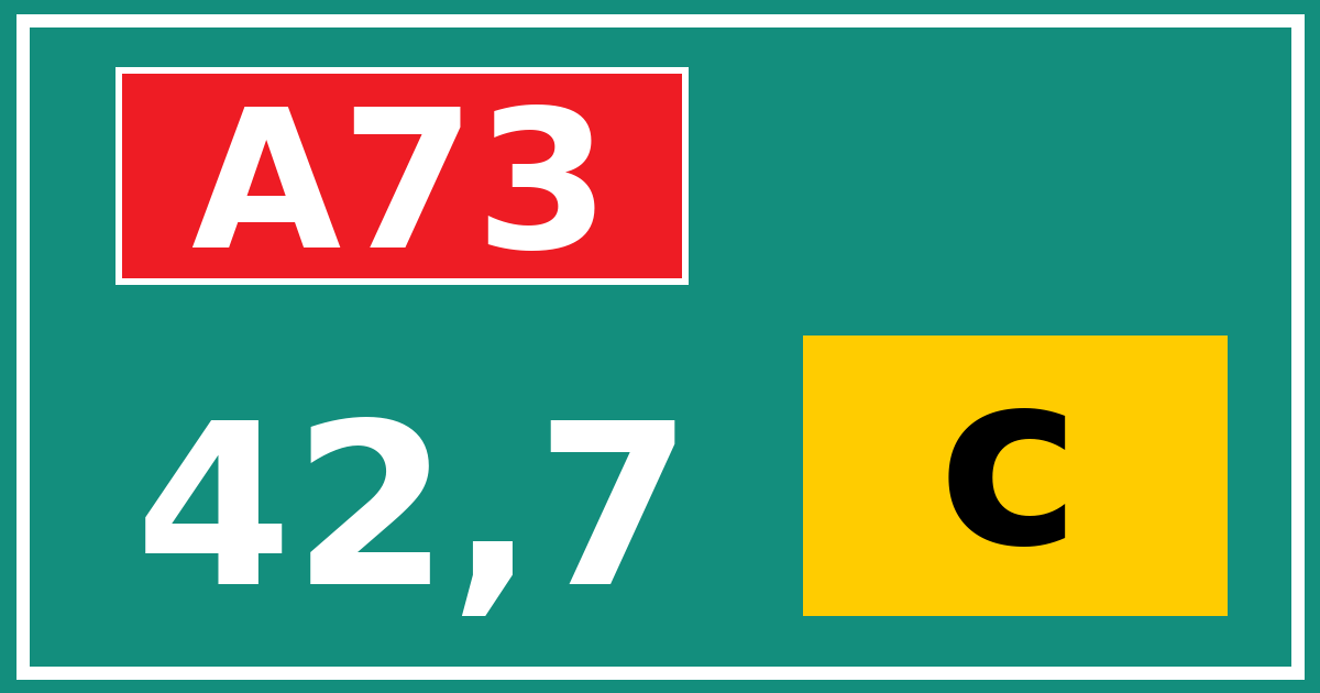 Hectometerbord A73 42,7 letter c