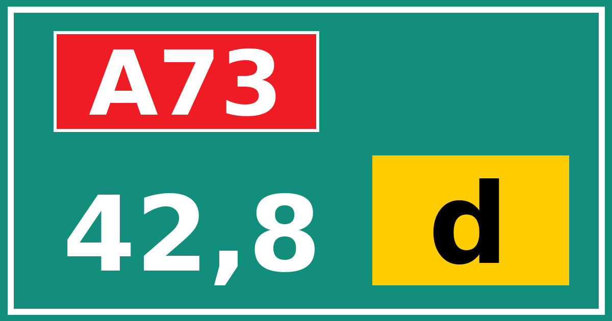Hectometerbord A73 42,8 letter d