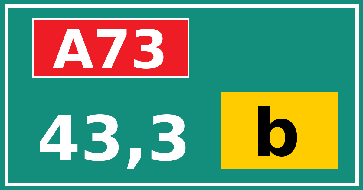 Hectometerbord A73 43,3 letter b
