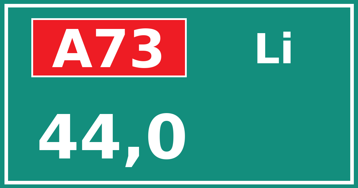 Hectometerbord A73 44,0 zijde Li