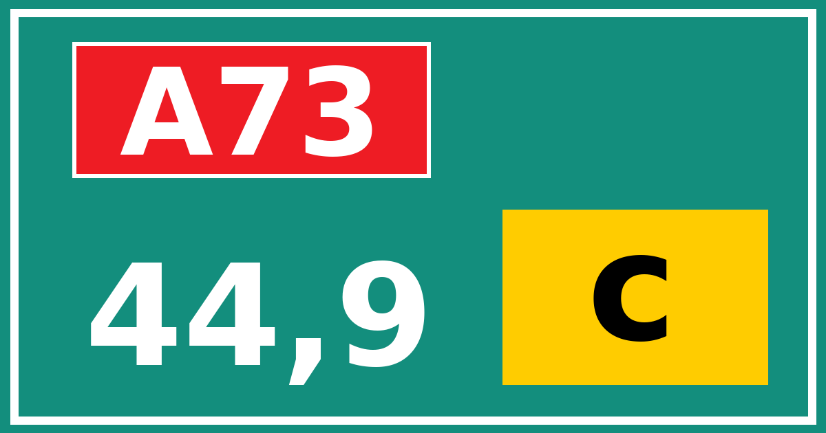 Hectometerbord A73 44,9 letter c