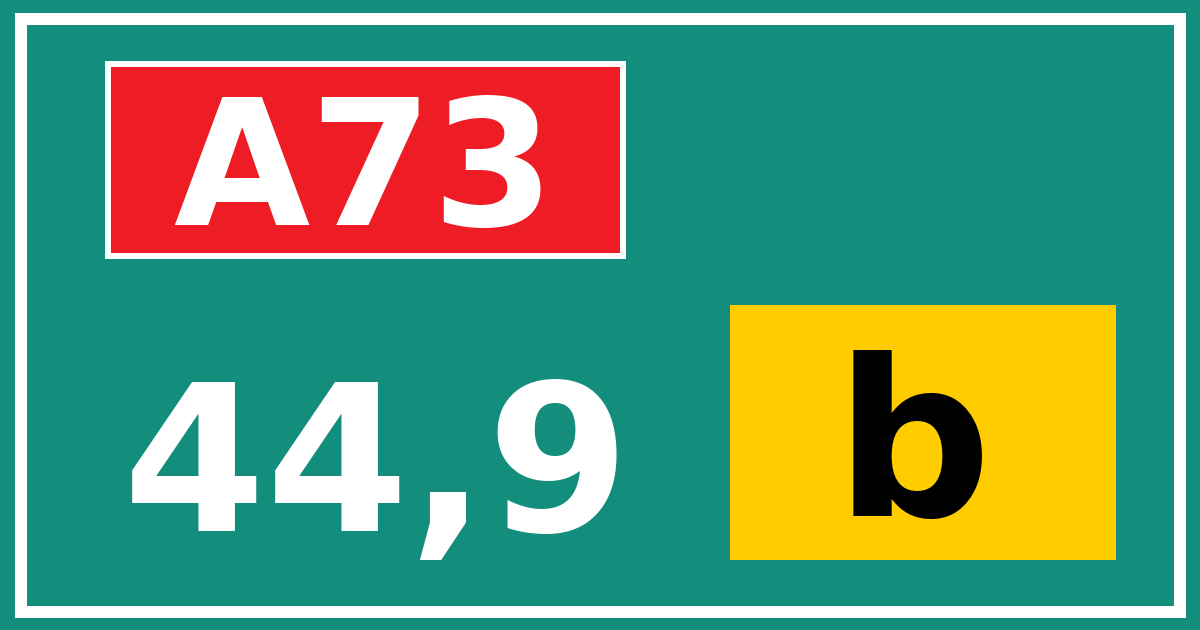 Hectometerbord A73 44,9 letter b