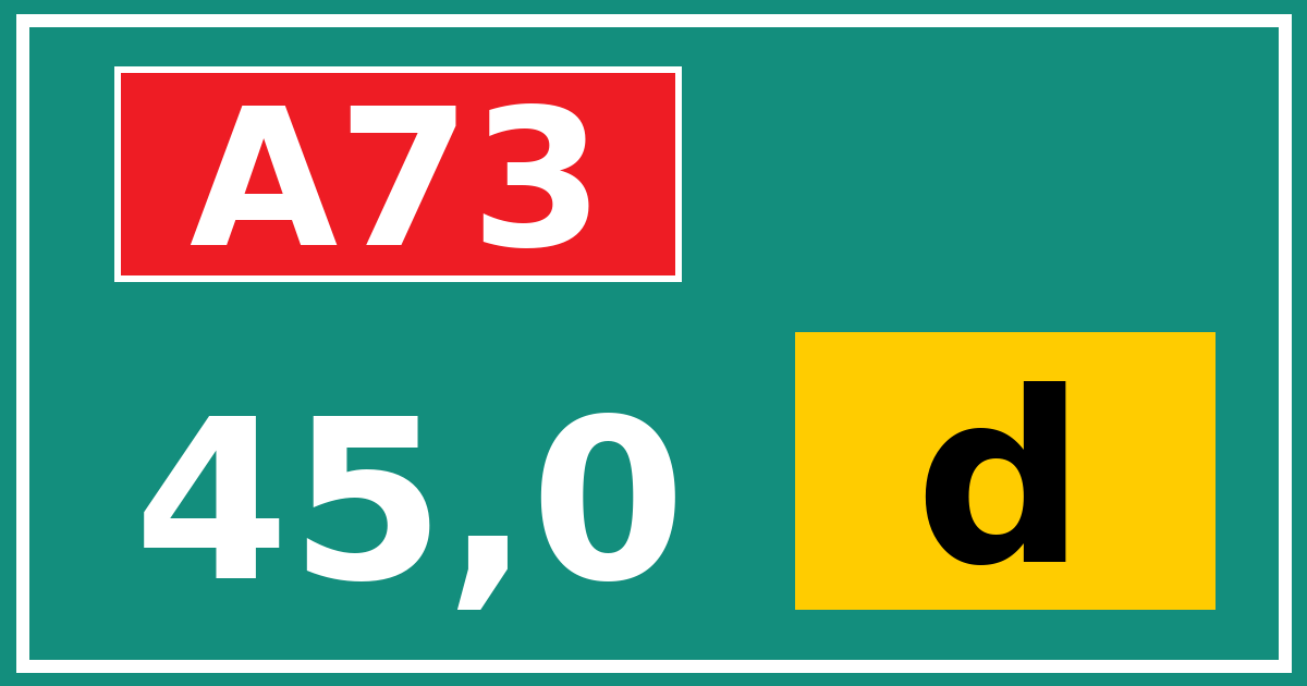 Hectometerbord A73 45,0 letter d