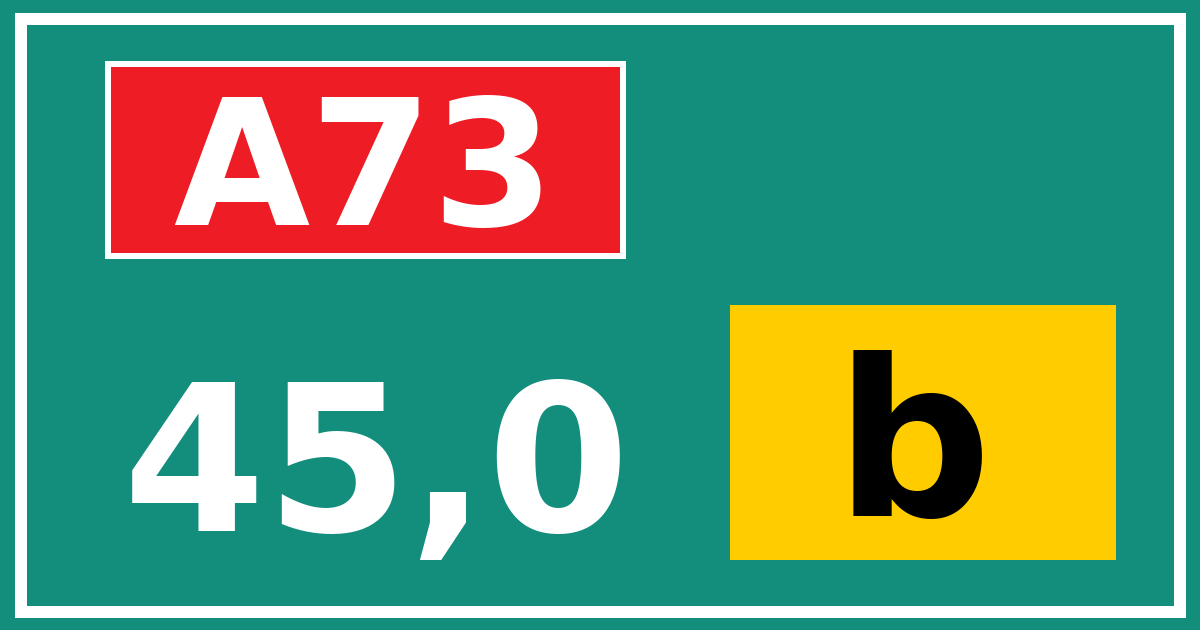 Hectometerbord A73 45,0 letter b