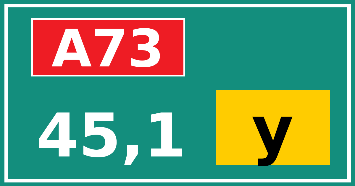 Hectometerbord A73 45,1 letter y