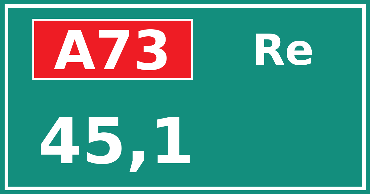 Hectometerbord A73 45,1 zijde Re