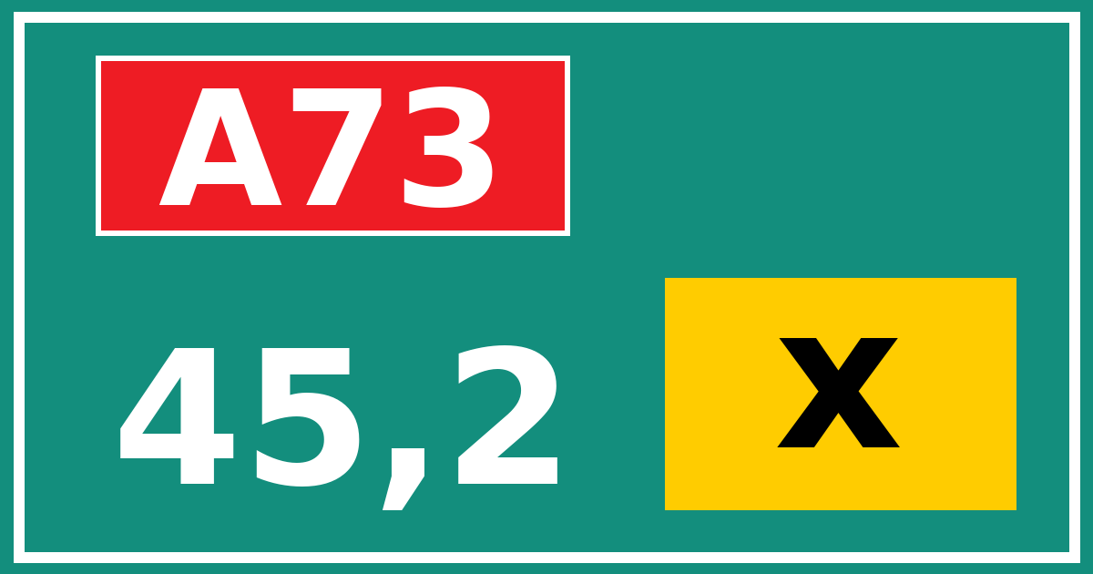 Hectometerbord A73 45,2 letter x