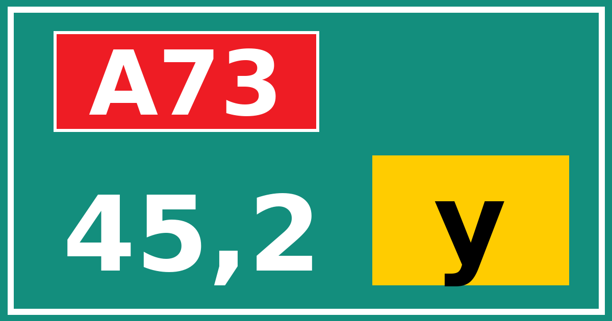 Hectometerbord A73 45,2 letter y