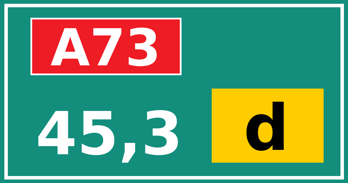 Hectometerbord A73 45,3 letter d