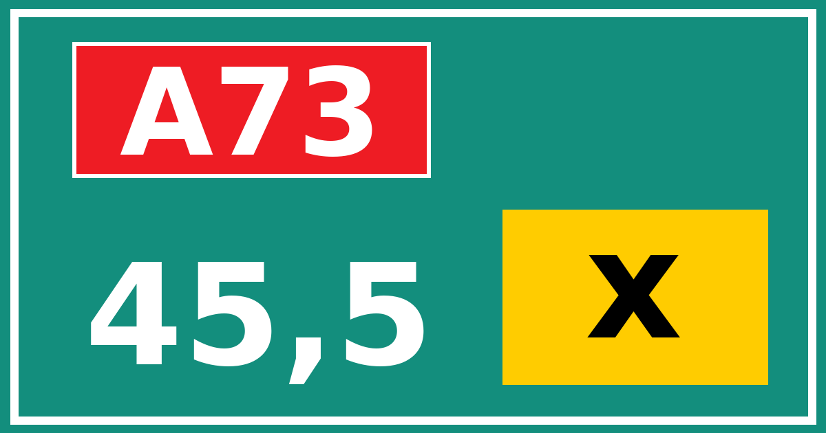 Hectometerbord A73 45,5 letter x