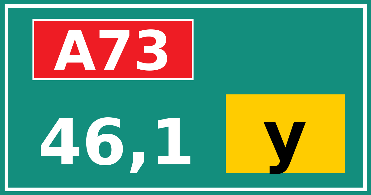 Hectometerbord A73 46,1 letter y