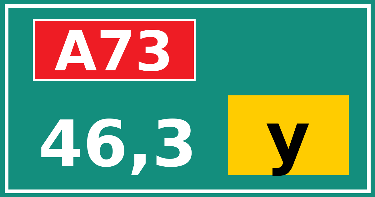 Hectometerbord A73 46,3 letter y