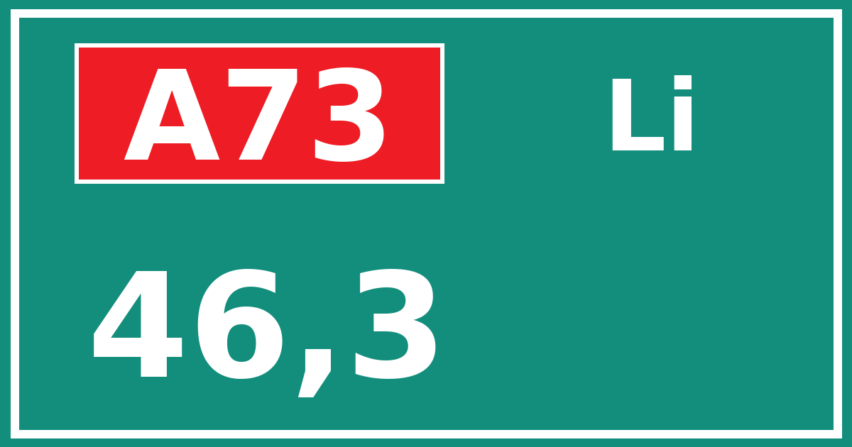 Hectometerbord A73 46,3 zijde Li