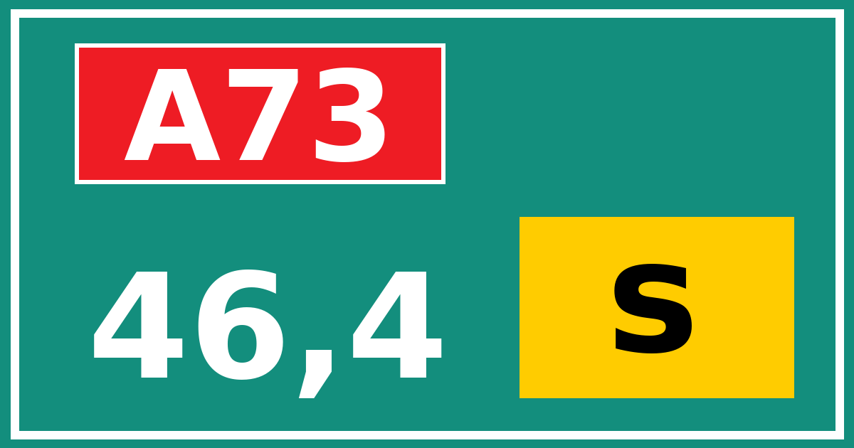 Hectometerbord A73 46,4 letter s