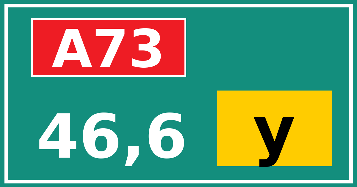 Hectometerbord A73 46,6 letter y
