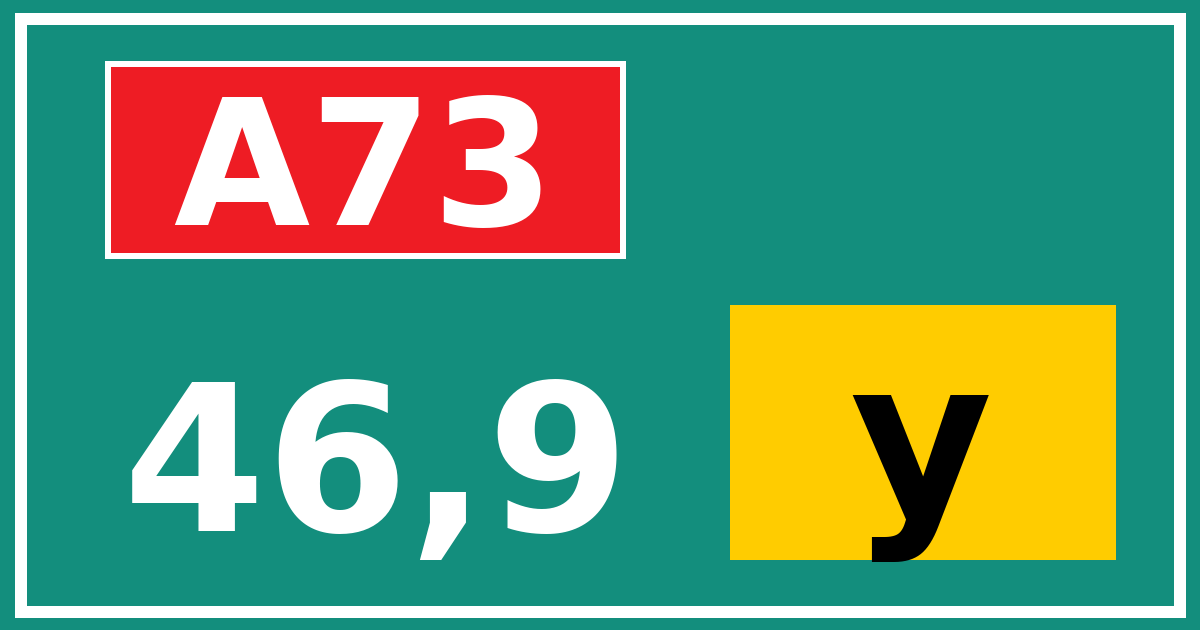 Hectometerbord A73 46,9 letter y