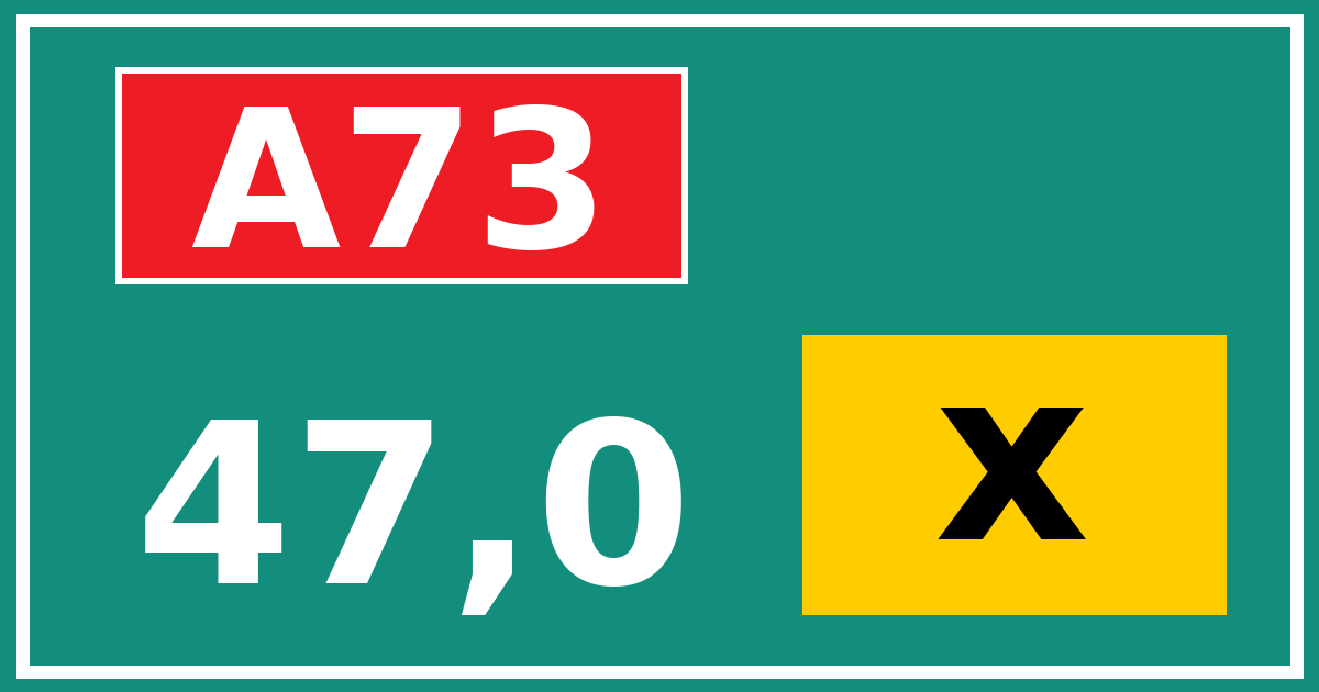 Hectometerbord A73 47,0 letter x