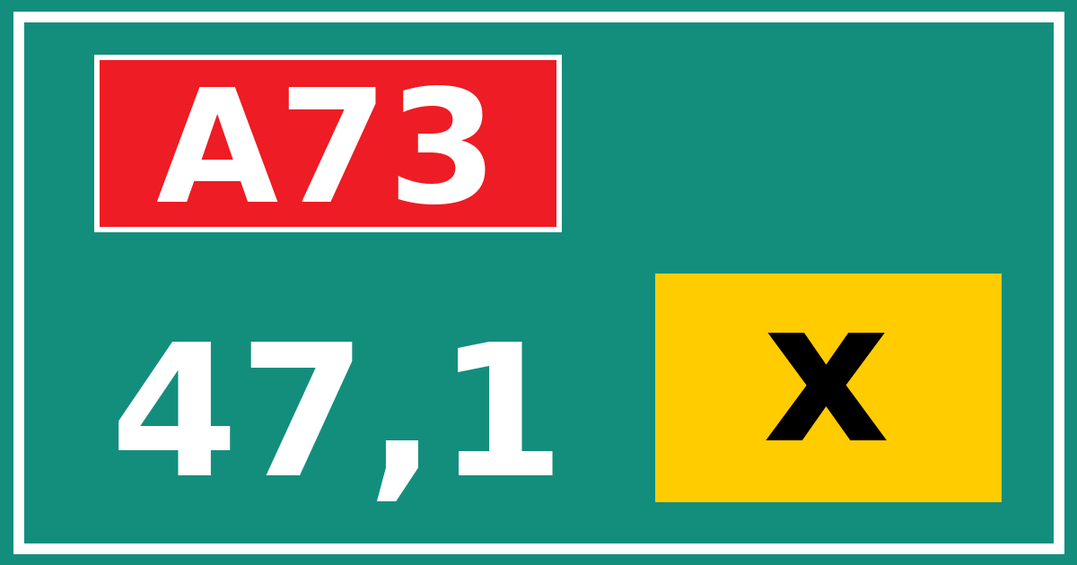 Hectometerbord A73 47,1 letter x