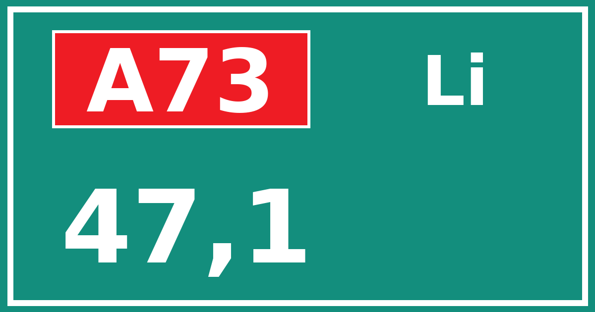 Hectometerbord A73 47,1 zijde Li