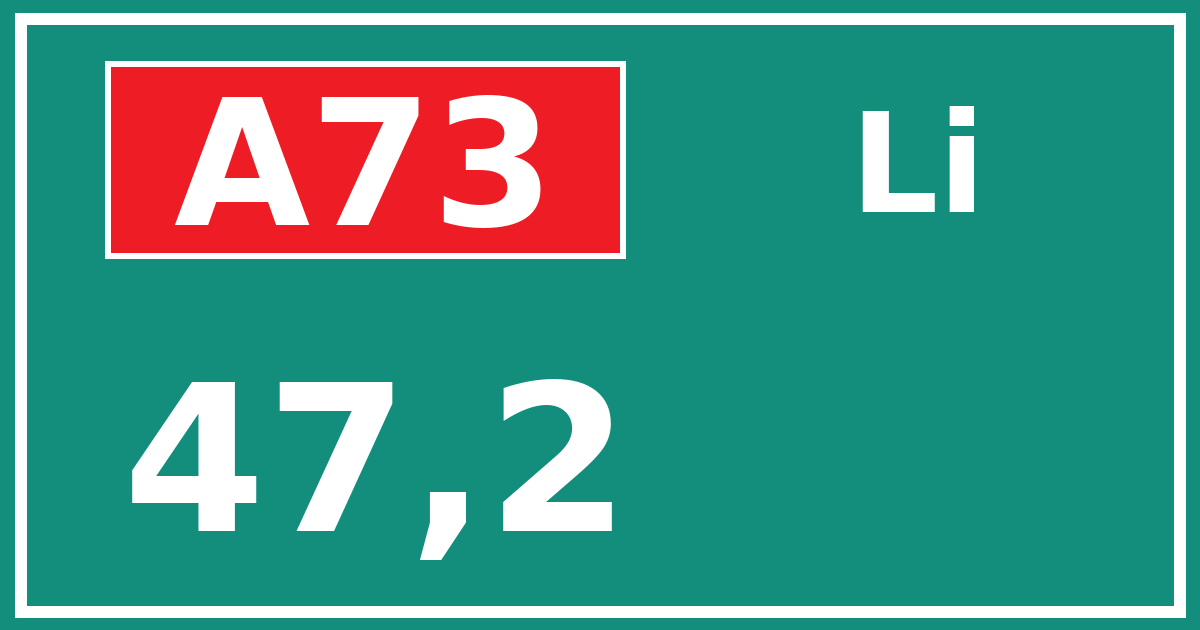 Hectometerbord A73 47,2 zijde Li