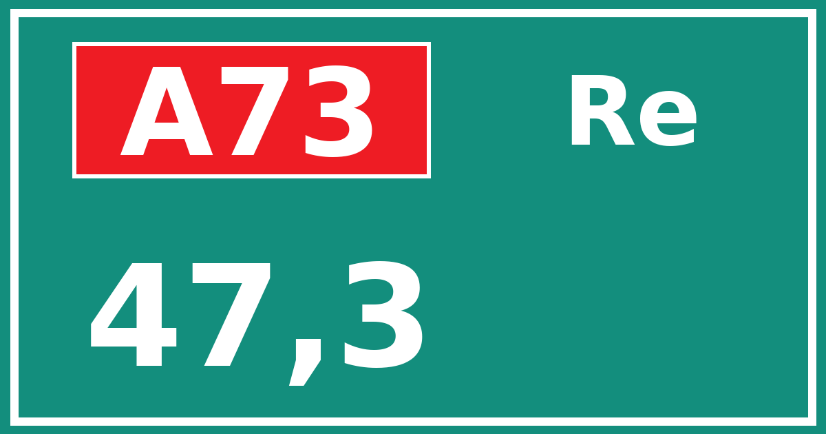 Hectometerbord A73 47,3 zijde Re