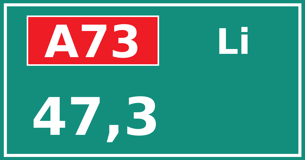 Hectometerbord A73 47,3 zijde Li