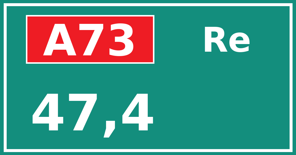 Hectometerbord A73 47,4 zijde Re