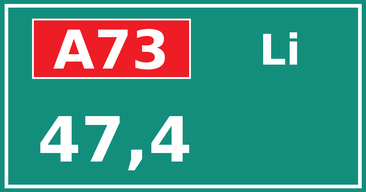 Hectometerbord A73 47,4 zijde Li