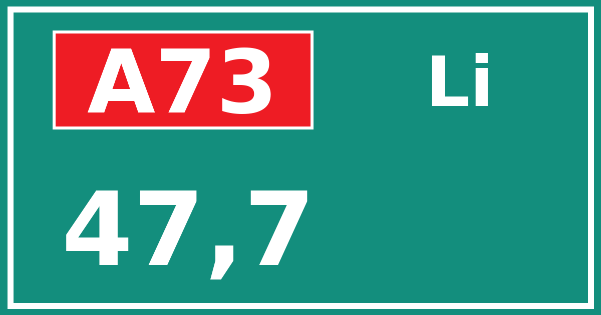 Hectometerbord A73 47,7 zijde Li