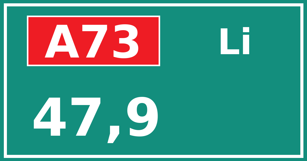 Hectometerbord A73 47,9 zijde Li