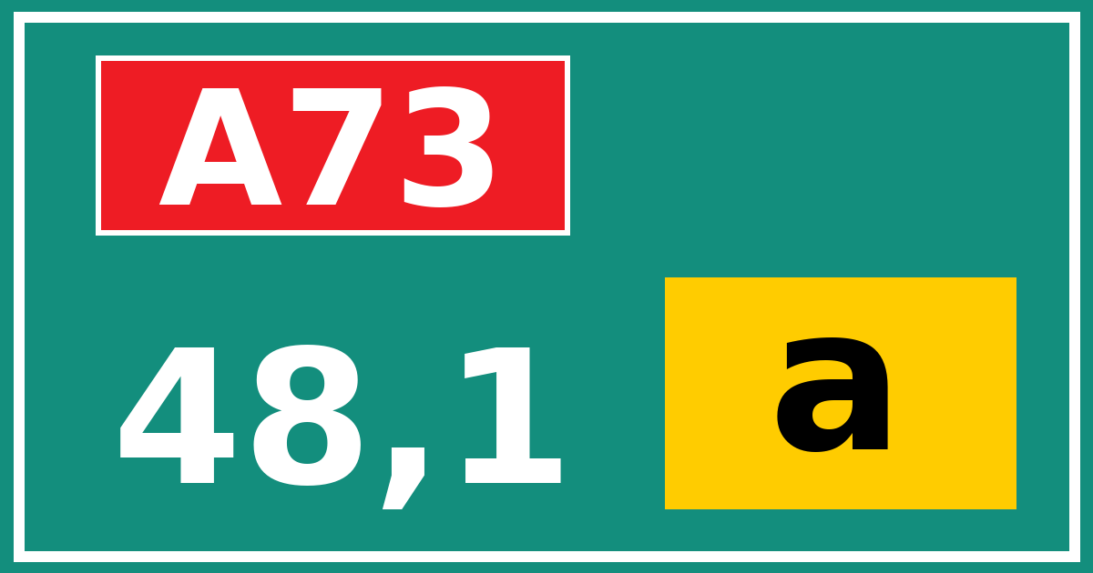 Hectometerbord A73 48,1 letter a