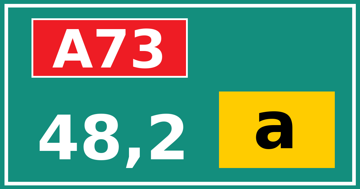 Hectometerbord A73 48,2 letter a